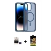 MARSİLYAN™- iPhone 14 Pro Max Kılıf Siluet Minimal Prime - Siyah Buffer Cam Ekran Koruyucu + Bilvis Titan Kamera Lens - DNMR