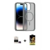 MARSİLYAN™- iPhone 14 Pro Max Kılıf Siluet Minimal Prime - Siyah Buffer Cam Ekran Koruyucu + Bilvis Titan Kamera Lens - GD