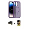 MARSİLYAN™- iPhone 14 Pro Max Kılıf Siluet Minimal Prime - Siyah Buffer Cam Ekran Koruyucu + Gold Raze Metal Kamera Lens