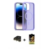 MARSİLYAN™- iPhone 14 Pro Max Kılıf Siluet Minimal Prime - Siyah Buffer Cam Ekran Koruyucu + Gold Raze Metal Kamera Lens