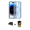 MARSİLYAN™- iPhone 14 Pro Max Kılıf Siluet Minimal Prime - Siyah Buffer Cam Ekran Koruyucu + Gold Raze Metal Kamera Lens