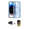 MARSİLYAN™- iPhone 14 Pro Max Kılıf Siluet Minimal Prime - Siyah Buffer Cam Ekran Koruyucu + Raze Metal Kamera Lens - GS