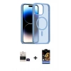 MARSİLYAN™- iPhone 14 Pro Max Kılıf Siluet Minimal Prime - Siyah Buffer Hayalet Cam Ekran Koruyucu + Bilvis Titan Kamera Lens - SH