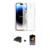 MARSİLYAN™- iPhone 14 Pro Max Kılıf Siluet Minimal Prime - Siyah Buffer Hayalet Cam Ekran Koruyucu + Raze Metal Kamera Lens - GD