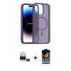 MARSİLYAN™- iPhone 14 Pro Max Kılıf Siluet Minimal Prime - Siyah Buffer Hayalet Cam Ekran Koruyucu + Bilvis Titan Kamera Lens - GS