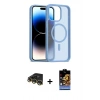 MARSİLYAN™- iPhone 14 Pro Max Kılıf Siluet Minimal Prime - Siyah Buffer Hayalet Cam Ekran Koruyucu + Raze Metal Kamera Lens - GD