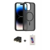 MARSİLYAN™- iPhone 14 Pro Max Kılıf Siluet Minimal Prime - Siyah Joko 5D Cam + Raze Metal Kamera Lens - GD