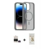 MARSİLYAN™- iPhone 14 Pro Max Kılıf Siluet Minimal Prime - Siyah Mat Seramik Nano Ekran Koruyucu + Bilvis Titan Kamera Lens - GD