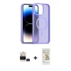 MARSİLYAN™- iPhone 14 Pro Max Kılıf Siluet Minimal Prime - Siyah Mat Seramik Nano Ekran Koruyucu + Bilvis Titan Kamera Lens - DNMR