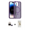 MARSİLYAN™- iPhone 14 Pro Max Kılıf Siluet Minimal Prime - Siyah Mat Seramik Nano Ekran Koruyucu + Bilvis Titan Kamera Lens - DNMR