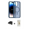MARSİLYAN™- iPhone 14 Pro Max Kılıf Siluet Minimal Prime - Siyah Mat Seramik Nano Ekran Koruyucu + Raze Metal Kamera Lens - GS