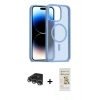 MARSİLYAN™- iPhone 14 Pro Max Kılıf Siluet Minimal Prime - Siyah Mat Seramik Nano Ekran Koruyucu + Raze Metal Kamera Lens - GS