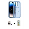 MARSİLYAN™- iPhone 14 Pro Max Kılıf Siluet Minimal Prime - Siyah Polymer Nano Ekran Koruyucu + Bilvis Titan Kamera Lens - GS