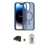 MARSİLYAN™- iPhone 14 Pro Max Kılıf Siluet Minimal Prime - Siyah Polymer Nano Ekran Koruyucu + Raze Metal Kamera Lens - GD
