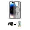 MARSİLYAN™- iPhone 14 Pro Max Kılıf Siluet Minimal Prime - Siyah Polymer Nano Ekran Koruyucu + Raze Metal Kamera Lens - GD