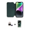 MARSİLYAN™- iPhone 14 Pro Max Kılıf Siluet Minimal Serisi - Şeffaf 360 Full Body Arka Koruyucu + Derin Mor Bilvis Titan Kamera Lens