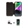 MARSİLYAN™- iPhone 14 Pro Max Kılıf Siluet Minimal Serisi - Şeffaf 360 Full Body Arka Koruyucu + Derin Mor Bilvis Titan Kamera Lens