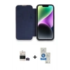 MARSİLYAN™- iPhone 14 Pro Max Kılıf Siluet Minimal Serisi - Şeffaf Royal Nano Ekran Koruyucu + Bilvis Titan Kamera Lens - GD