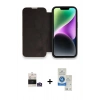MARSİLYAN™- iPhone 14 Pro Max Kılıf Siluet Minimal Serisi - Şeffaf Royal Nano Ekran Koruyucu + Gümüş Bilvis Titan Kamera Lens