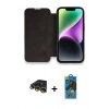 MARSİLYAN™- iPhone 14 Pro Max Kılıf Siluet Minimal Serisi - Siyah 18D Cam Ekran Koruyucu + Raze Metal Kamera Lens - GD