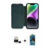 MARSİLYAN™- iPhone 14 Pro Max Kılıf Siluet Minimal Serisi - Siyah 18D Cam Ekran Koruyucu + Bilvis Titan Kamera Lens - SH