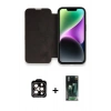 MARSİLYAN™- iPhone 14 Pro Max Kılıf Siluet Minimal Serisi - Siyah 360 Mat Full Body Arka Koruyucu + PVD Metal Kamera Lens - TU