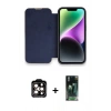 MARSİLYAN™- iPhone 14 Pro Max Kılıf Siluet Minimal Serisi - Siyah 360 Mat Full Body Arka Koruyucu + PVD Metal Kamera Lens - TU