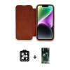 MARSİLYAN™- iPhone 14 Pro Max Kılıf Siluet Minimal Serisi - Siyah 360 Mat Full Body Arka Koruyucu + PVD Metal Kamera Lens - TU