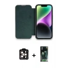 MARSİLYAN™- iPhone 14 Pro Max Kılıf Siluet Minimal Serisi - Siyah 360 Mat Full Body Arka Koruyucu + PVD Metal Kamera Lens - TU
