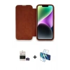 MARSİLYAN™- iPhone 14 Pro Max Kılıf Siluet Minimal Serisi - Siyah 3D Antistatik Cam Ekran Koruyucu + Bilvis Titan Kamera Lens - GD