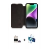 MARSİLYAN™- iPhone 14 Pro Max Kılıf Siluet Minimal Serisi - Siyah 3D Antistatik Cam Ekran Koruyucu + Bilvis Titan Kamera Lens - GD