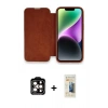 MARSİLYAN™- iPhone 14 Pro Max Kılıf Siluet Minimal Serisi - Siyah 6D Mat Seramik Hayalet Nano Ekran Koruyucu + PVD Metal Kamera Lens - TU