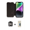 MARSİLYAN™- iPhone 14 Pro Max Kılıf Siluet Minimal Serisi - Siyah 6D Mat Seramik Hayalet Nano Ekran Koruyucu + PVD Metal Kamera Lens - TU