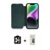 MARSİLYAN™- iPhone 14 Pro Max Kılıf Siluet Minimal Serisi - Siyah 6D Mat Seramik Hayalet Nano Ekran Koruyucu + PVD Metal Kamera Lens - TU