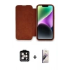 MARSİLYAN™- iPhone 14 Pro Max Kılıf Siluet Minimal Serisi - Siyah Bilvis 3D Mat Cam Ekran Koruyucu + PVD Metal Kamera Lens - TU