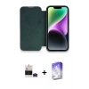 MARSİLYAN™- iPhone 14 Pro Max Kılıf Siluet Minimal Serisi - Siyah Bilvis 5in1 3D Magic Cam Ekran Koruyucu + Derin Mor Bilvis Titan Kamera Lens
