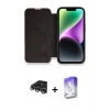 MARSİLYAN™- iPhone 14 Pro Max Kılıf Siluet Minimal Serisi - Siyah Bilvis 5in1 3D Magic Cam Ekran Koruyucu + Raze Metal Kamera Lens - GS