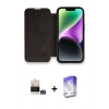 MARSİLYAN™- iPhone 14 Pro Max Kılıf Siluet Minimal Serisi - Siyah Bilvis 5in1 3D Magic Cam Ekran Koruyucu + Bilvis Titan Kamera Lens - GS