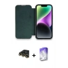 MARSİLYAN™- iPhone 14 Pro Max Kılıf Siluet Minimal Serisi - Siyah Bilvis 5in1 3D Magic Cam Ekran Koruyucu + Raze Metal Kamera Lens - GD