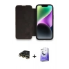 MARSİLYAN™- iPhone 14 Pro Max Kılıf Siluet Minimal Serisi - Siyah Bilvis 5in1 5D Magic Hayalet Cam Ekran Koruyucu + Raze Metal Kamera Lens - GD