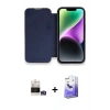 MARSİLYAN™- iPhone 14 Pro Max Kılıf Siluet Minimal Serisi - Siyah Bilvis 5in1 5D Magic Hayalet Cam Ekran Koruyucu + Bilvis Titan Kamera Lens - GS