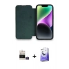MARSİLYAN™- iPhone 14 Pro Max Kılıf Siluet Minimal Serisi - Siyah Bilvis 5in1 5D Magic Hayalet Cam Ekran Koruyucu + Bilvis Titan Kamera Lens - GS