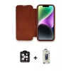 MARSİLYAN™- iPhone 14 Pro Max Kılıf Siluet Minimal Serisi - Siyah Bilvis Hayalet Cam Ekran Koruyucu + PVD Metal Kamera Lens - TU
