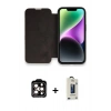 MARSİLYAN™- iPhone 14 Pro Max Kılıf Siluet Minimal Serisi - Siyah Bilvis Hayalet Cam Ekran Koruyucu + PVD Metal Kamera Lens - TU