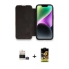MARSİLYAN™- iPhone 14 Pro Max Kılıf Siluet Minimal Serisi - Siyah Buffer Cam Ekran Koruyucu + Bilvis Titan Kamera Lens - GS