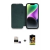 MARSİLYAN™- iPhone 14 Pro Max Kılıf Siluet Minimal Serisi - Siyah Buffer Cam Ekran Koruyucu + Bilvis Titan Kamera Lens - GS