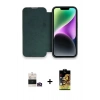 MARSİLYAN™- iPhone 14 Pro Max Kılıf Siluet Minimal Serisi - Siyah Buffer Cam Ekran Koruyucu + Bilvis Titan Kamera Lens - GD