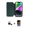 MARSİLYAN™- iPhone 14 Pro Max Kılıf Siluet Minimal Serisi - Siyah Buffer Hayalet Cam Ekran Koruyucu + Bilvis Titan Kamera Lens - DNMR