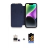 MARSİLYAN™- iPhone 14 Pro Max Kılıf Siluet Minimal Serisi - Siyah Buffer Hayalet Cam Ekran Koruyucu + Bilvis Titan Kamera Lens - SH