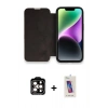 MARSİLYAN™- iPhone 14 Pro Max Kılıf Siluet Minimal Serisi - Siyah Joko 5D Cam + PVD Metal Kamera Lens - TU